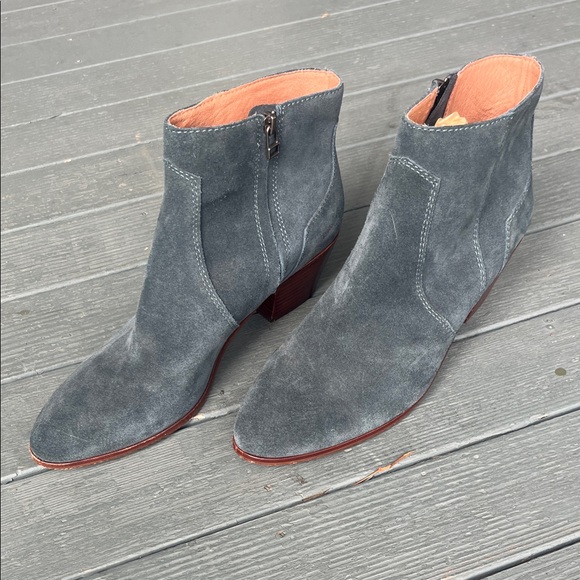 Madewell “The Western” Suede Ankle Boots in Midnight Spruce - Picture 4 of 8